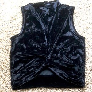 Zobha Midriff Black Velvety top